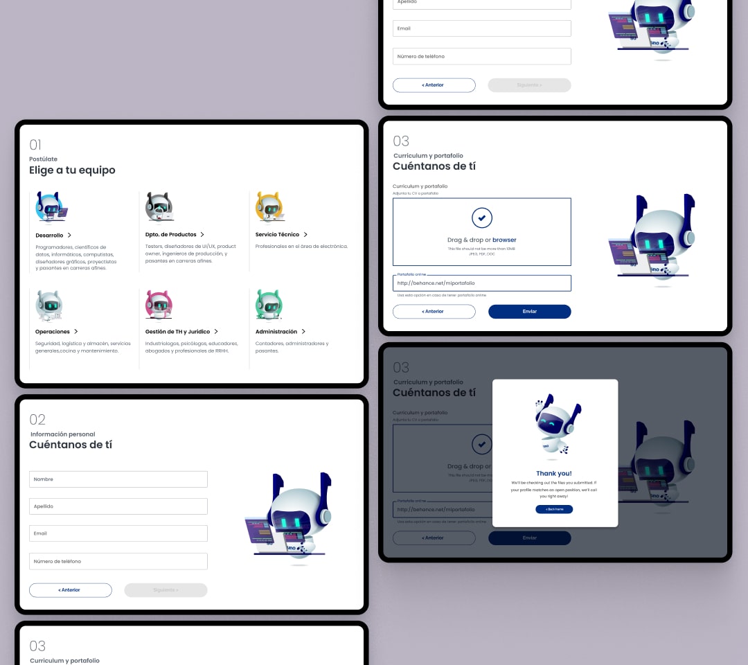 Employ section (Mobile view)